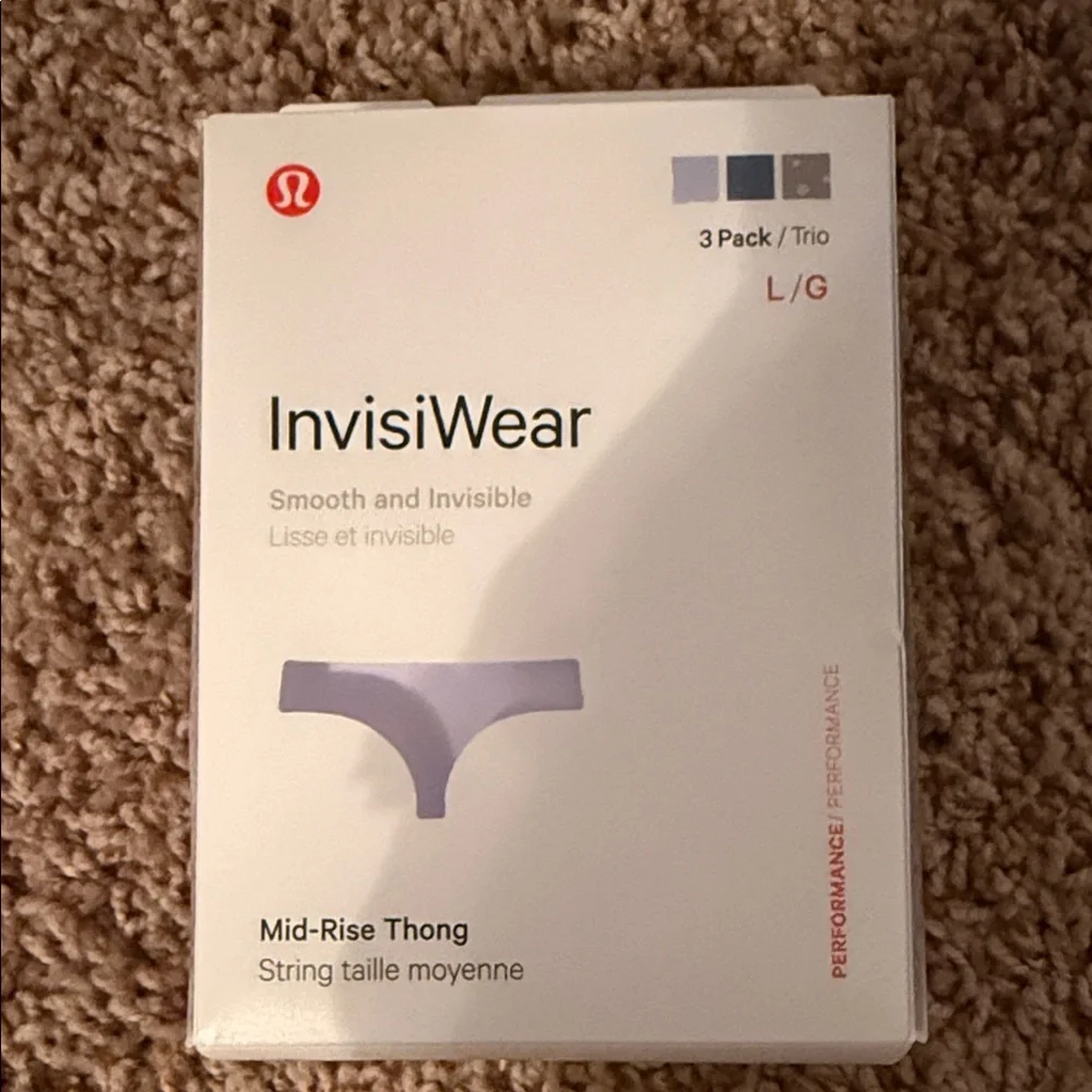 lululemon athletica InvisiWear Mid-Rise Thong - Light Purple - Picture 1 of 3